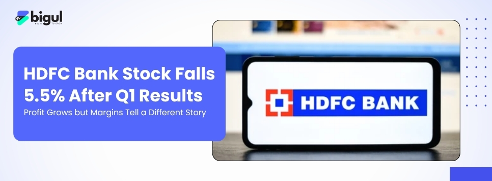 HDFC Bank shares fall after Q1 FY27 results as investors react to record-low net interest margin despite higher profit